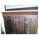 Wooden Gun Cabinet with Glass Doors and Storage Drawer