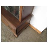 Wooden Gun Cabinet with Glass Doors and Storage Drawer
