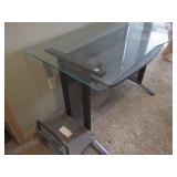 Modern Glass Top Desk with Metal Frame