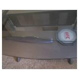 Modern Glass Top Desk with Metal Frame