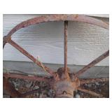 Vintage Rusty Metal Wheels - Set of 2