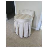Linen White Vanity Stool