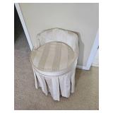 Linen White Vanity Stool