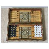 Ornate Turkish Inlay Backgammon Set