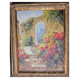 Italian Courtyard Arch Oil Print