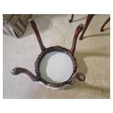 Concrete Top Ornate Mahagany Finish Victorian Side Tables