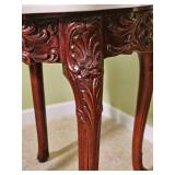 Concrete Top Ornate Mahagany Finish Victorian Side Tables