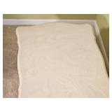 Concrete Top Ornate Mahagany Finish Victorian Cocktail Table