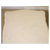 Concrete Top Ornate Mahagany Finish Victorian Cocktail Table