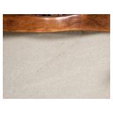 Concrete Top Ornate Mahagany Finish Victorian Cocktail Table