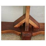 Concrete Top Ornate Mahagany Finish Victorian Cocktail Table