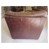 Handsome Leather Mart Brown Leather Tac Rolled Armchair