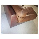 Handsome Leather Mart Brown Leather Tac Rolled Armchair