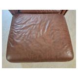 Handsome Leather Mart Brown Leather Tac Rolled Armchair