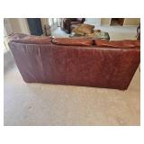 Handsome Leather Mart Brown Leather Tac Rolled Arm Sofa