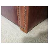 Handsome Leather Mart Brown Leather Tac Rolled Arm Loveseat