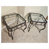 Contemporary Steel Frame Side Tables with Lions Head Elements