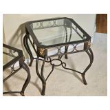 Contemporary Steel Frame Side Tables with Lions Head Elements