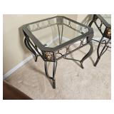 Contemporary Steel Frame Side Tables with Lions Head Elements