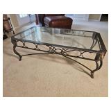 Contemporary Steel Frame Cocktail Table with Lions Head Elements