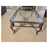 Contemporary Steel Frame Cocktail Table with Lions Head Elements
