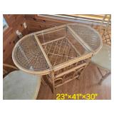 Handsome Rattan Bistro Table & Chairs