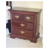 Elegant Mahogany 3-Drawer Nightstand - A
