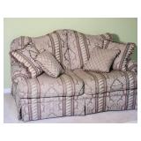 Elegant Pattern Plush Luxury Loveseat - Shirley - Taupe Striped Jacquard