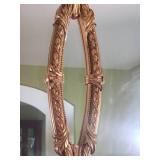 Mid-Century Triple Oval Interlocking Gold Gilt Mirror