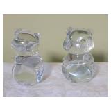 Adorable Fenton Fine Crystal Teddy Bear Figurine Pair