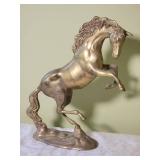 Dynamic Brass Bucking Horse Sculpture