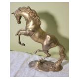 Dynamic Brass Bucking Horse Sculpture