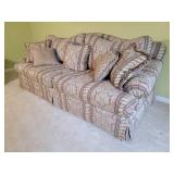 Elegant Pattern Plush Luxury Sofa - Shirley - Taupe Striped Jacquard