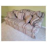 Elegant Pattern Plush Luxury Sofa - Shirley - Taupe Striped Jacquard