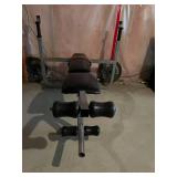 Sturdy Bench Press, Weights, & EZ-Bar