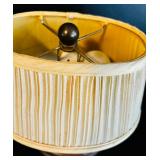 Small Vintage Wooden and Brass Candelabra Style Table Lamp