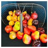 Wire Basket with Faux Fruit for Decor