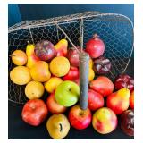 Wire Basket with Faux Fruit for Decor