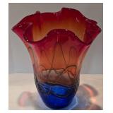 Brilliant Murano Barbini Art Glass Vase