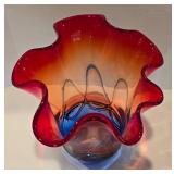 Brilliant Murano Barbini Art Glass Vase