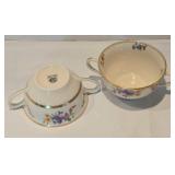 Rare Coxon Belleek China Dinnerware Grouping