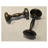 Pair of Sweet Vintage Sterling Silver Barbell Rattles