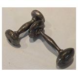 Pair of Sweet Vintage Sterling Silver Barbell Rattles