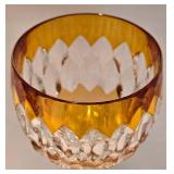 Remarkable Crystal Stemware Grouping including Pair of Anne Hutte Cranberry Wine Glasses