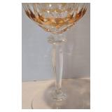 Remarkable Crystal Stemware Grouping including Pair of Anne Hutte Cranberry Wine Glasses