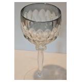 Remarkable Crystal Stemware Grouping including Pair of Anne Hutte Cranberry Wine Glasses