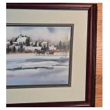Signed Limited Edition M. Casper Lithograph, "Dashing Through the Snow"