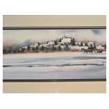 Signed Limited Edition M. Casper Lithograph, "Dashing Through the Snow"