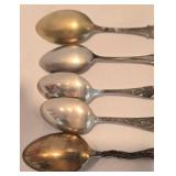 Collection of Five Commemorative Sterling Silver Spoons