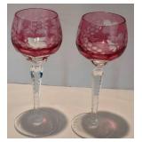 Vintage Cranberry Glass Stemware Options